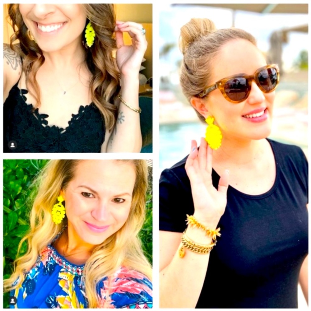 Stella & Dot | *ULTRARARES* Citron Yellow Heck Yes!!!\😄/Statement Earrings - Picture 3 of 16